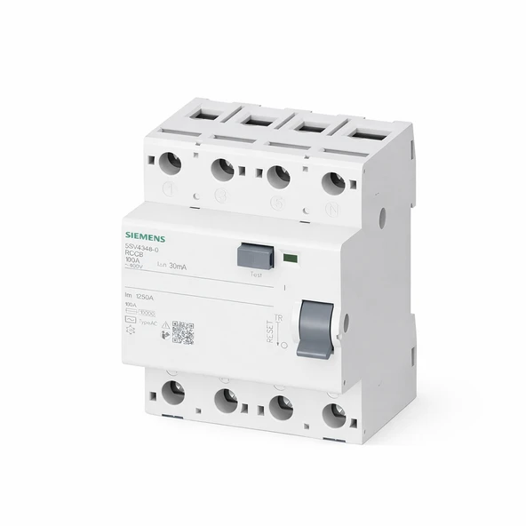 Siemens 5SV4348-0 30mA 3x100A Kaçak Akım Koruma Rölesi A Tip ürün görseli 1