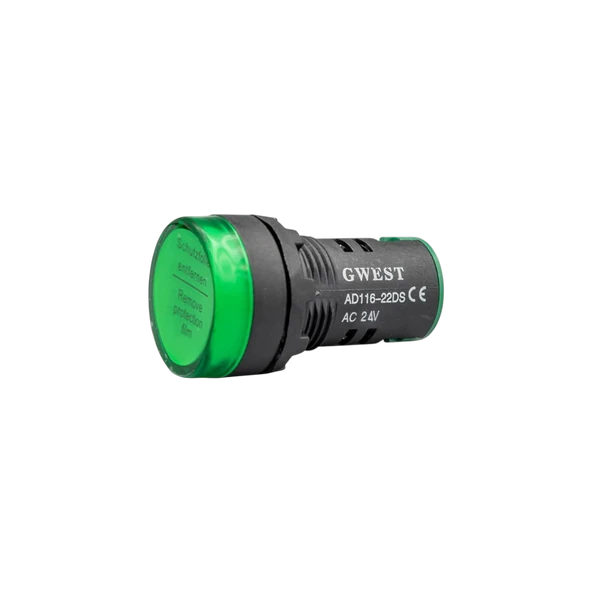 Gwest 22 - 24V - Y Led Sinyal 24V. AC-DC Yeşil 10 Adet ürün görseli 1