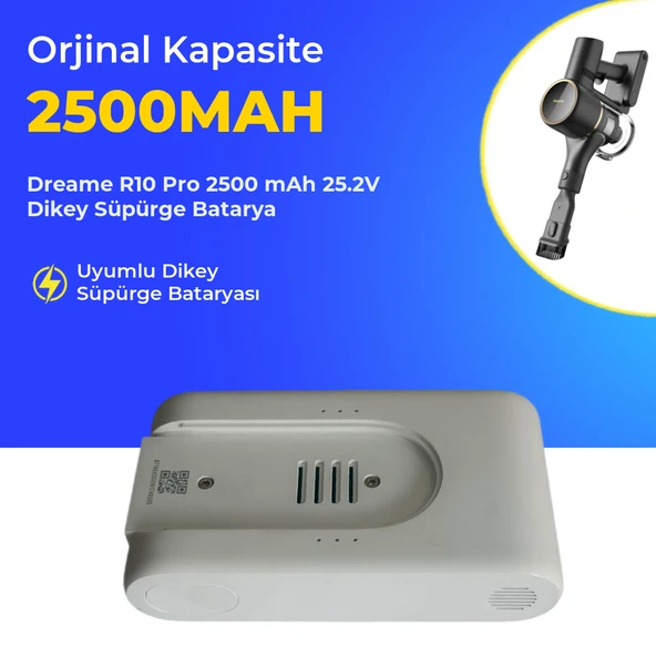 Dreame R10 Pro 2500 mAh 25.2V Dikey Süpürge Batarya ürün görseli 1