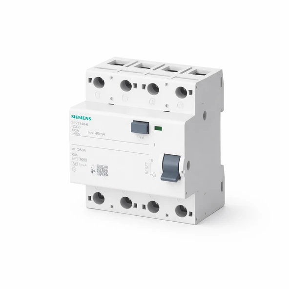 Siemens 5SV3348-6 30mA 3x100A Kaçak Akım Koruma Rölesi A Tip ürün görseli 1