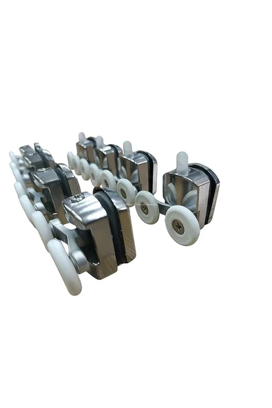 Proalet Duşakabin Tekeri, Krom 8’li Takım, 24 mm Çap, Alt Üst Takım, Cam, Kabin Tekerleği, Dayanıklı Yedek Parça (Gri) ürün görseli 1
