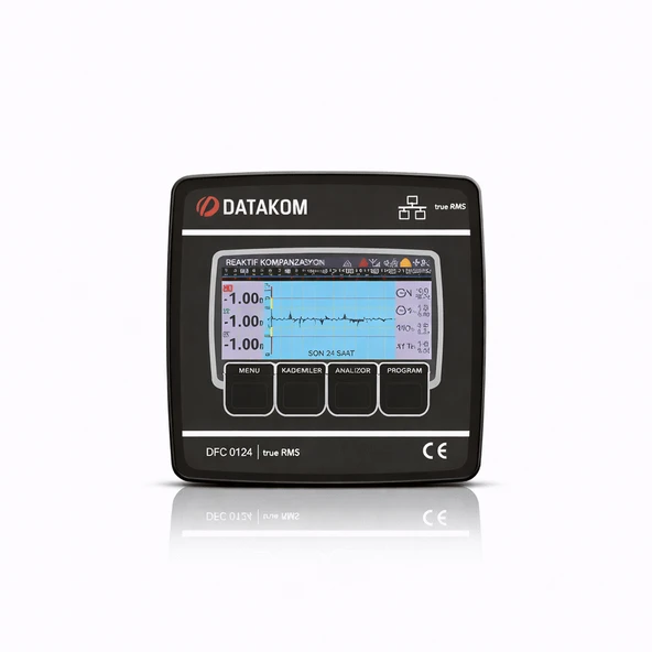 Datakom DFC 0124 TFT (12R) 4.3'' SVC'li Reaktif Güç Kontrol Rölesi ürün görseli 1