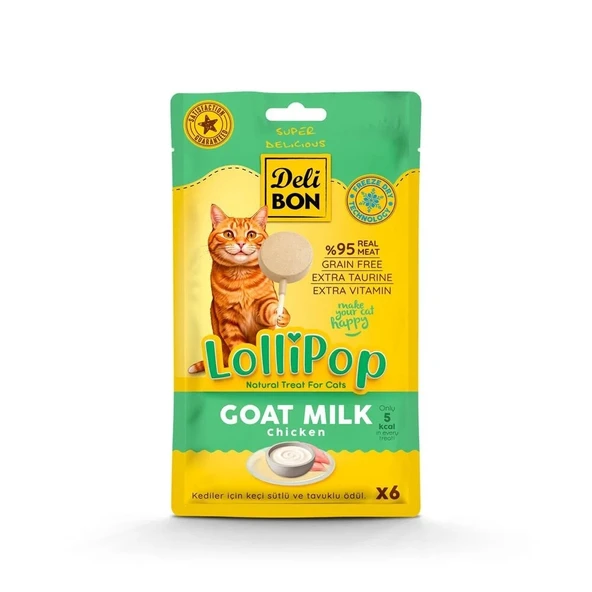Delibon Lolipop Keçi Sütlü Kedi Ödül Maması 6'lı ürün görseli 1