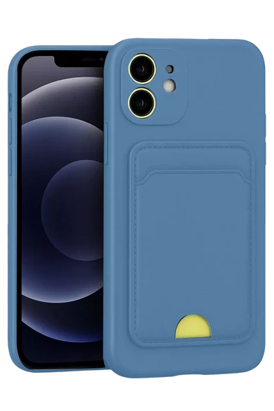 Newface Apple iPhone 11 Kılıf Kelvin Kartvizitli Silikon - Mavi ürün görseli 1