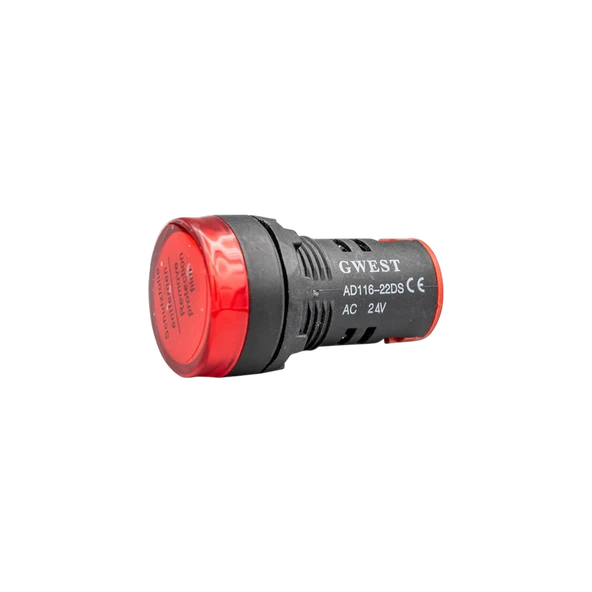 Gwest 22 - 24V - K Led Sinyal 24V. AC-DC Kırmızı 10 Adet ürün görseli 1