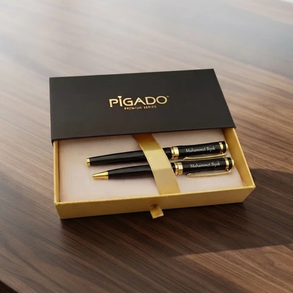 Pigado İsme Kişiye Özel 2'li Premium Roller ve Tükenmez Kalem Set ürün görseli 1
