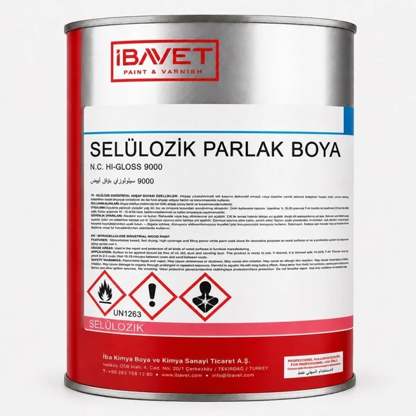 İbavet Selülozik Boya Parlak 2.5 Lt Siyah ürün görseli 1