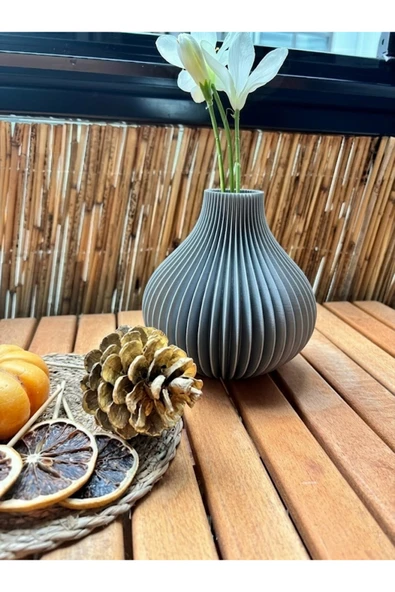 LayerOne Modern Dilimli Dekoratif Vazo – 3D Baskı Tasarım - Resim 2