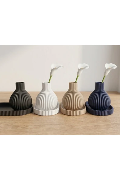 LayerOne Modern Dekoratif Vazo ve Tepsi Seti - Resim 3