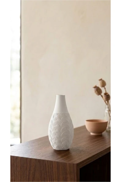 LayerOne Motif İşlemeli Dekoratif Vazo - 17 cm - Resim 2