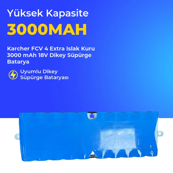 Karcher FCV 4 Extra Islak Kuru 3000 mAh 18V Dikey Süpürge Batarya ürün görseli 1