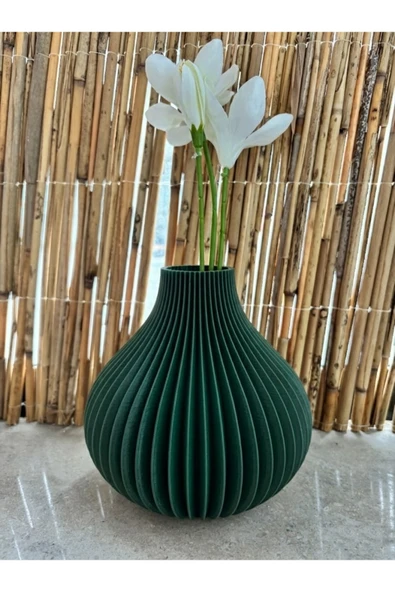 LayerOne Modern Dilimli Dekoratif Vazo – 3D Baskı Tasarım - Resim 3