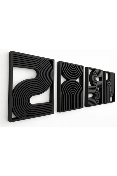 LayerOne Geometrik Tablo Seti - 4'lü Modern Duvar Dekoru - Resim 2