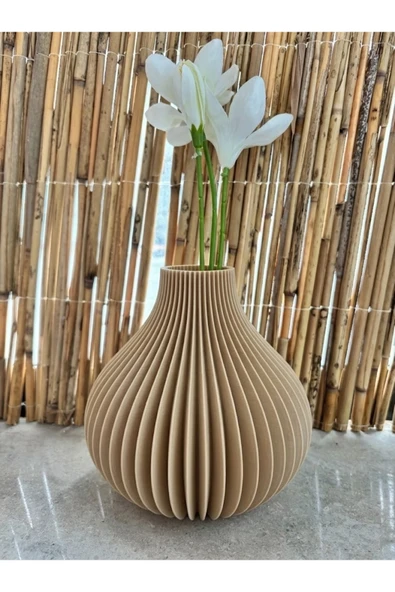 LayerOne Modern Dilimli Dekoratif Vazo – 3D Baskı Tasarım - Resim 2
