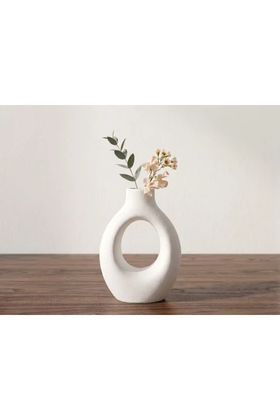 LayerOne Oval Tasarım Dekoratif Vazo - 15 cm ürün görseli 1