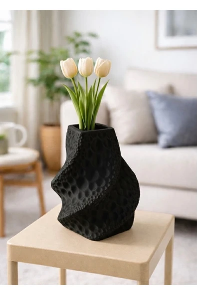 LayerOne Modern Burgu Formlu Dekoratif Vazo – 3D Baskı Tasarım ürün görseli 1