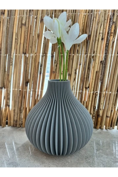 LayerOne Modern Dilimli Dekoratif Vazo – 3D Baskı Tasarım - Resim 3