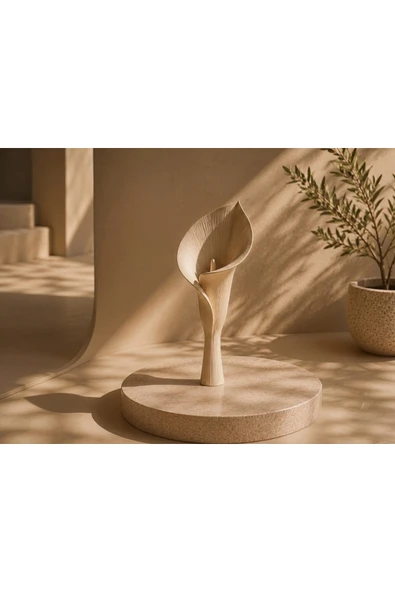 LayerOne Calla Çiçeği Formlu Dekoratif Biblo - 25 cm - Resim 3