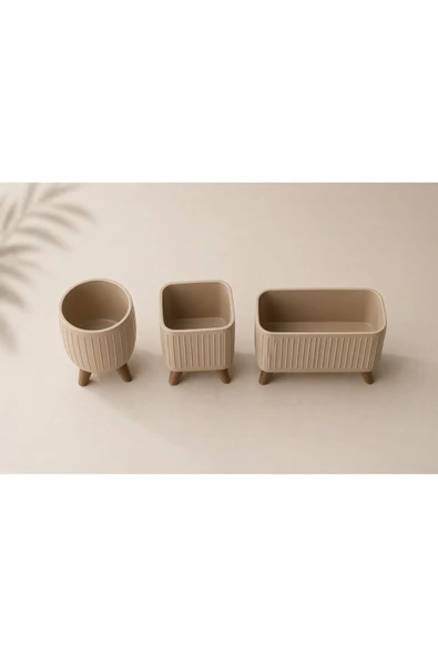LayerOne Modern Tasarım Saksı Seti - 3'lü Set ürün görseli 1