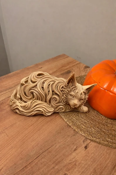 LayerOne Modern Dekoratif Kedi Biblo 3D Baskı | Estetik Masa ve Raf Süsü ürün görseli 1