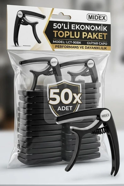 Lastvoice Midex LCT-90BK-50X Kapo 50'li Toptan Capo Gitar Bağlama ürün görseli 1