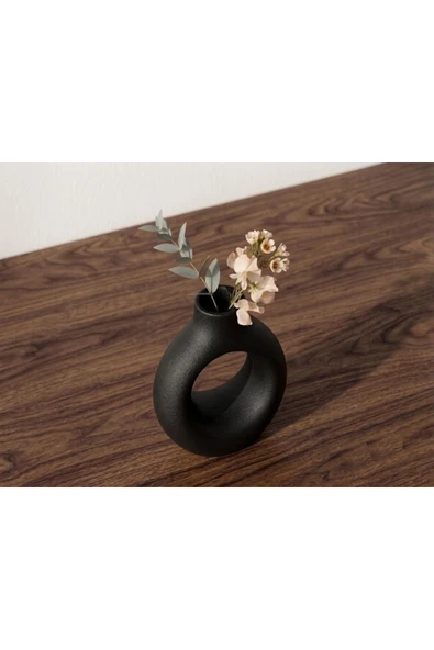 LayerOne Oval Tasarım Dekoratif Vazo - 15 cm - Resim 2