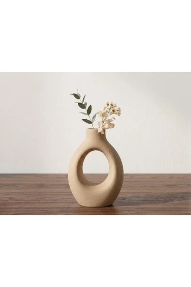 LayerOne Oval Tasarım Dekoratif Vazo - 15 cm ürün görseli 1
