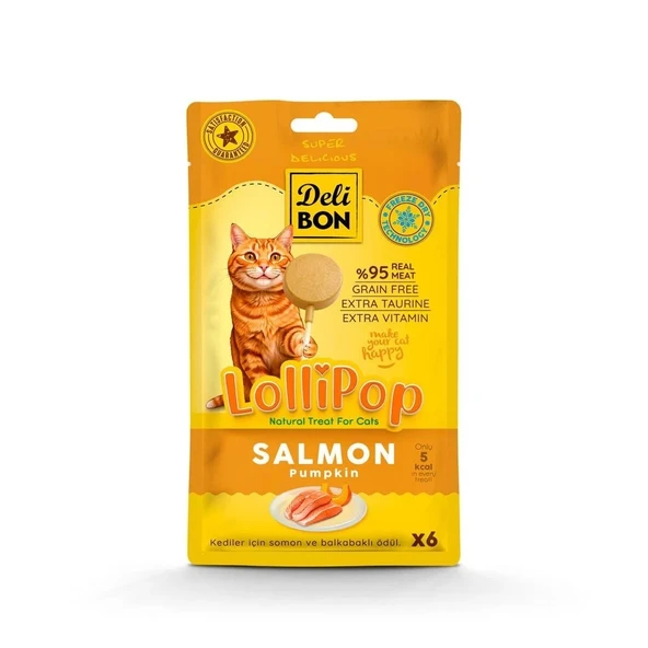 Delibon Lolipop Somonlu Kedi Ödül Maması 6'lı ürün görseli 1