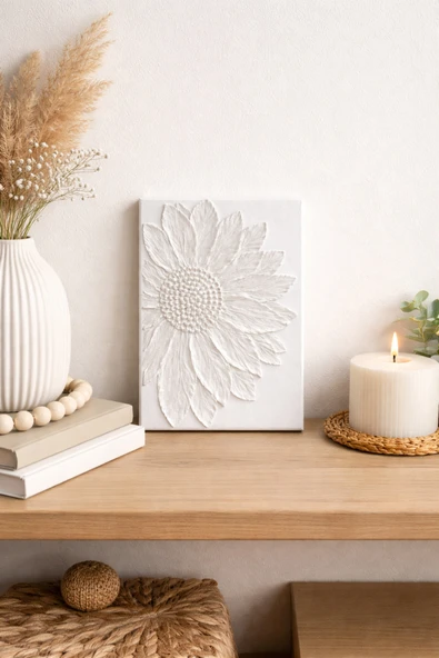 LayerOne 3D Kabartmalı Çiçek Tablo 20x30 cm - Resim 4