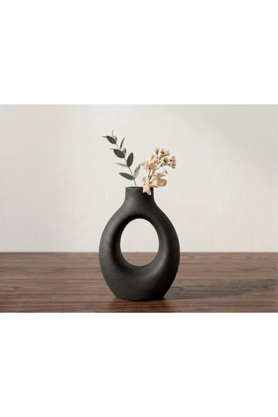 LayerOne Oval Tasarım Dekoratif Vazo - 15 cm ürün görseli 1