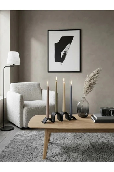 LayerOne Dalgalı Tasarım 4’lü Şamdan - Wavy Formlu Dekoratif Mumluk ürün görseli 1