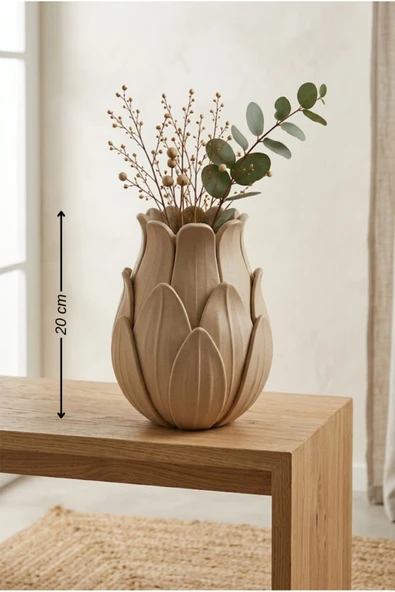 LayerOne Lotus Formlu Dekoratif Vazo - 20 cm ürün görseli 1