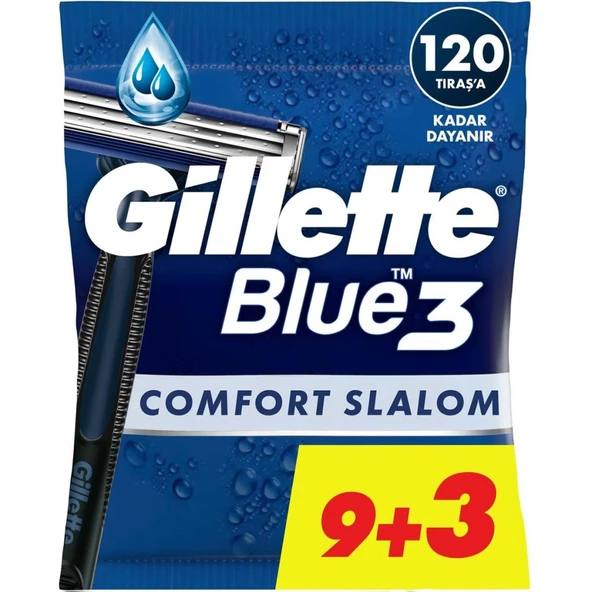 Gillette Blue3 Slalom Kullan At Tıraş Bıçağı 12'li Paslanmaz Çelik ile Profesyonel Tıraş Deneyimi ürün görseli 1