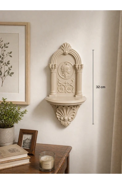 LayerOne Antik Roma Tarz Dekoratif Duvar Rafı - 32 cm ürün görseli 1