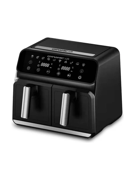 Dynamic Life Pro Cooker Airfryer 8 Litre 2 Hazneli Siyah Air fry ürün görseli 1