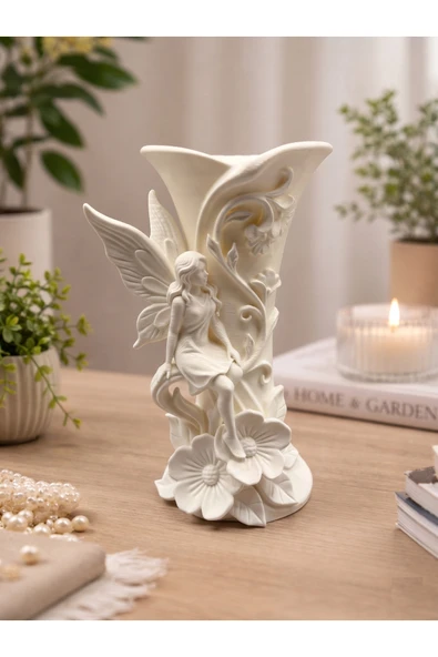 LayerOne Melek Figürlü Dekoratif Vazo/Biblo - 20 cm - Resim 5