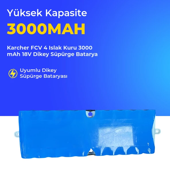 Karcher FCV 4 Islak Kuru 3000 mAh 18V Dikey Süpürge Batarya ürün görseli 1