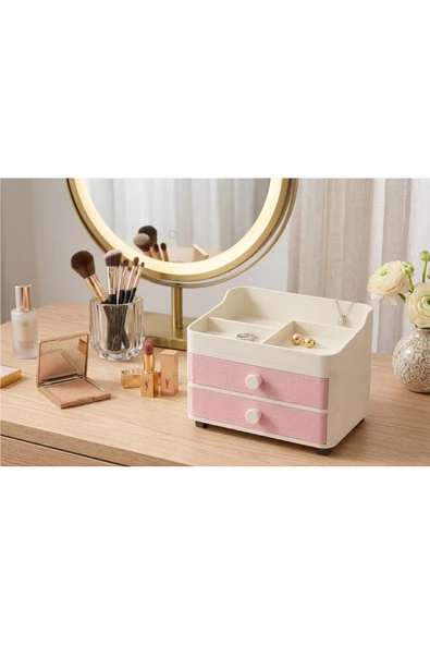 LayerOne Modern Tasarım Takı Saklama Kutusu | 2 Katlı Çekmeceli Organizer ürün görseli 1