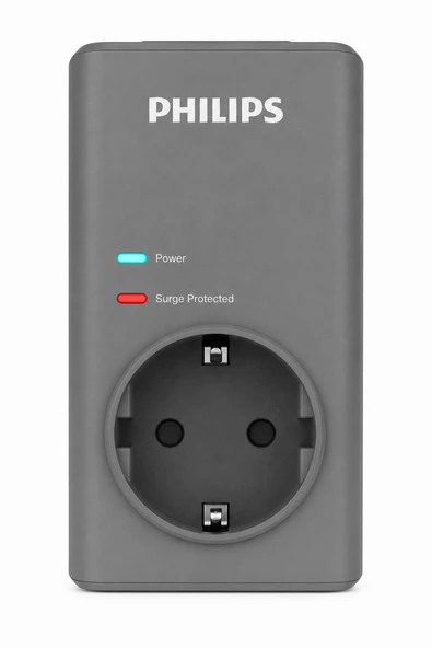 Philips CHP7010G/10 1140 Joule Tekli Akım Korumalı Priz, Gri ürün görseli 1