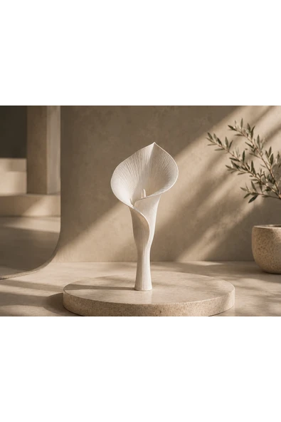 LayerOne Calla Çiçeği Formlu Dekoratif Biblo - 25 cm - Resim 2