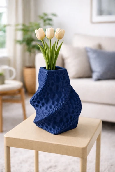 LayerOne Modern Burgu Formlu Dekoratif Vazo – 3D Baskı Tasarım ürün görseli 1