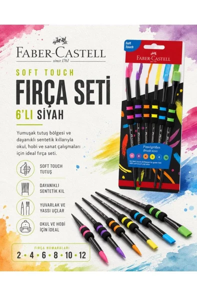 Faber Castell  Soft Touch Fırça Seti 6'lı  5600481622000 ürün görseli 1