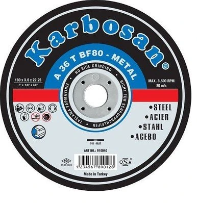 Karbosan 910040 180x3x22.23 mm A 36 T BF80 25 Adet Metal Kesici Disk ürün görseli 1
