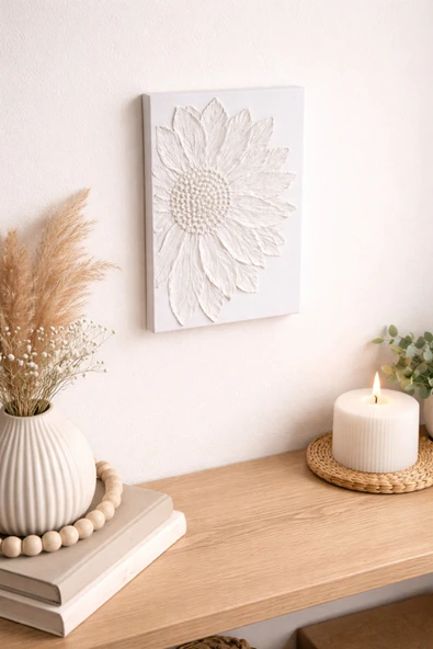 LayerOne 3D Kabartmalı Çiçek Tablo 20x30 cm ürün görseli 1