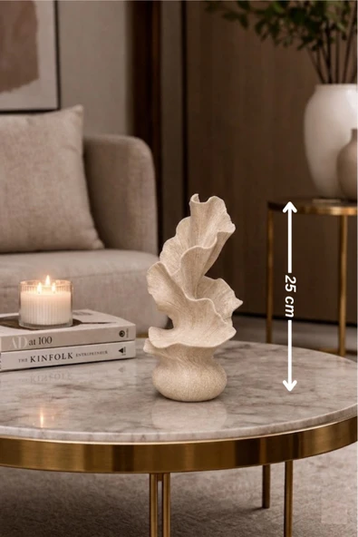 LayerOne Mercan Formlu Dokulu Dekoratif Biblo - 25 cm ürün görseli 1