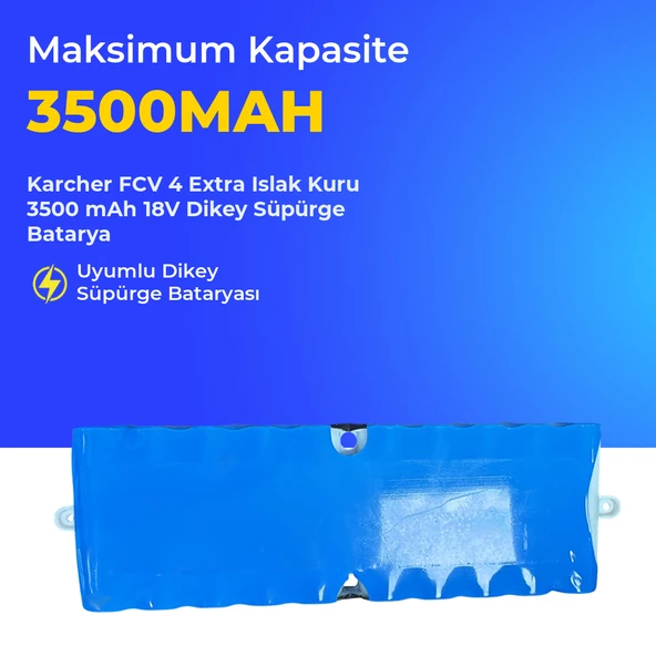 Karcher FCV 4 Extra Islak Kuru 3500 mAh 18V Dikey Süpürge Batarya ürün görseli 1