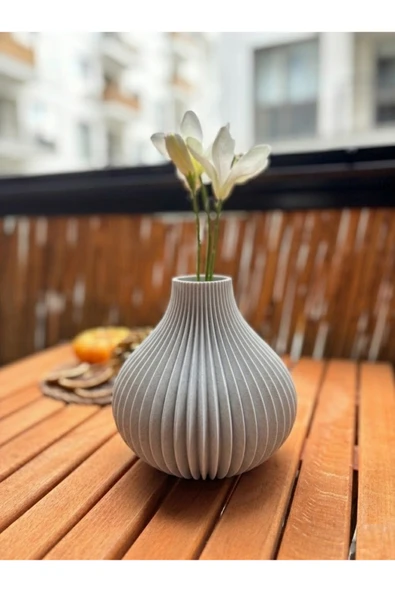 LayerOne Modern Dilimli Dekoratif Vazo – 3D Baskı Tasarım ürün görseli 1