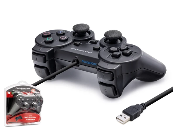 Pc Uyumlu Kablolu Usb Gamepad Oyun Kolu - Siyah HD302 ürün görseli 1