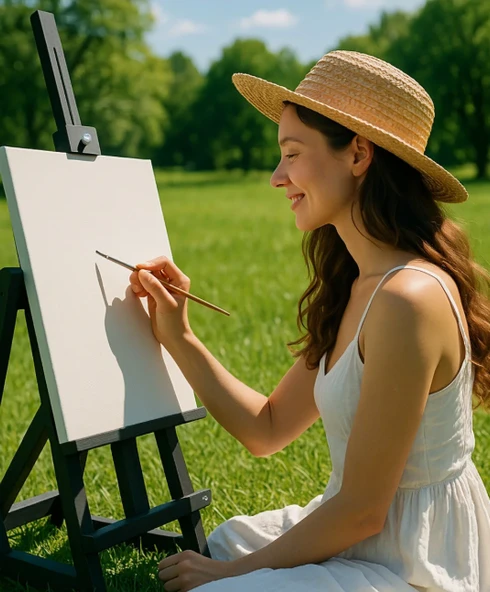 DreamArt Galery Şövale Masaüstü Siyah Ressam Sehpası Masaüstü Ahşap Şövale ürün görseli 1