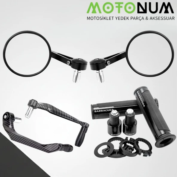 Kymco Süper 8 Modifiye Seti-Siyah-Yuvarlak Gidon Ayna-Md08577 ürün görseli 1